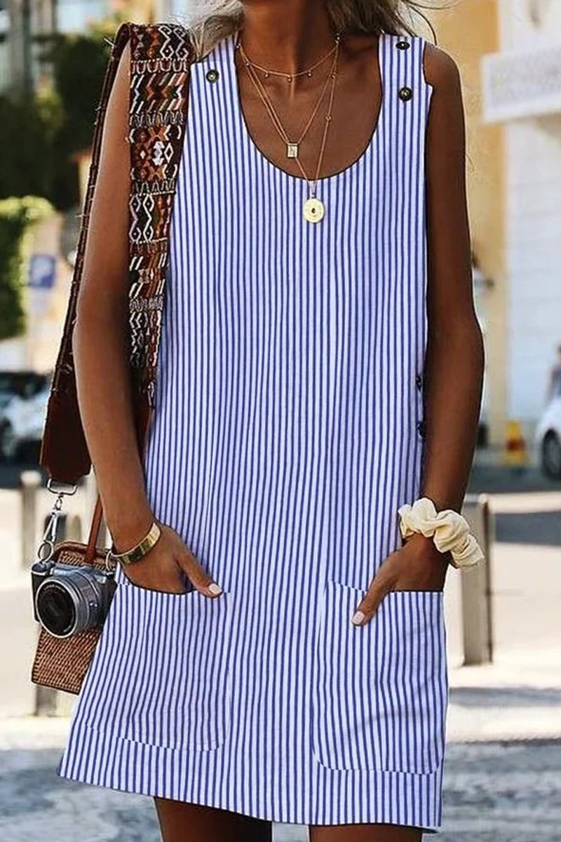 Dámské minišaty s proužkovaným páskem na pásku