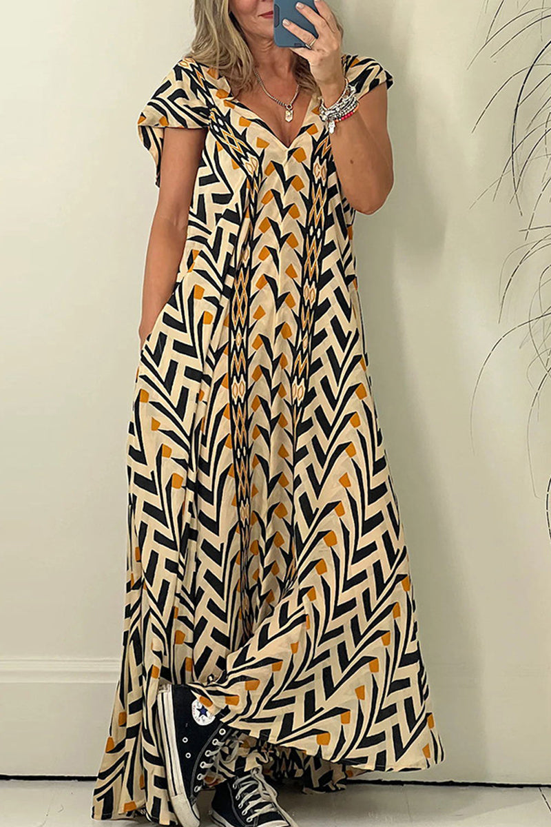 Dámské ležérní šaty s potiskem Swing s volnou kapsou