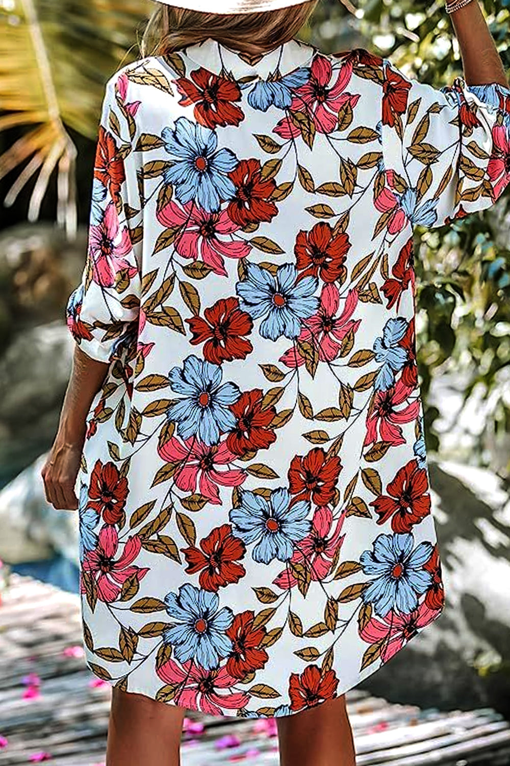 Dámský kardiganový top s potištěným 3/4 rukávem