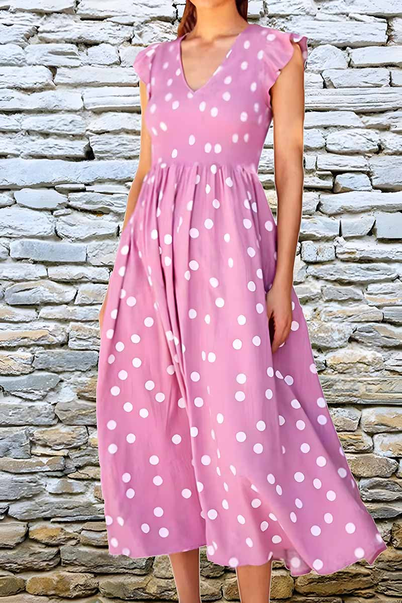 Dámské módní minišaty s výstřihem do V a tenkým volánkovým rukávem s výstřihem do V