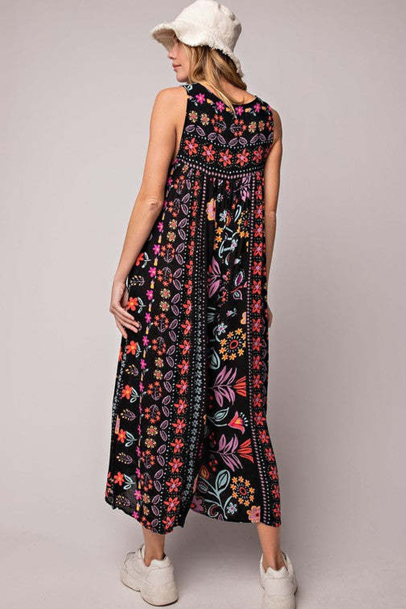 Dámský overal bez rukávů s vintage potiskem