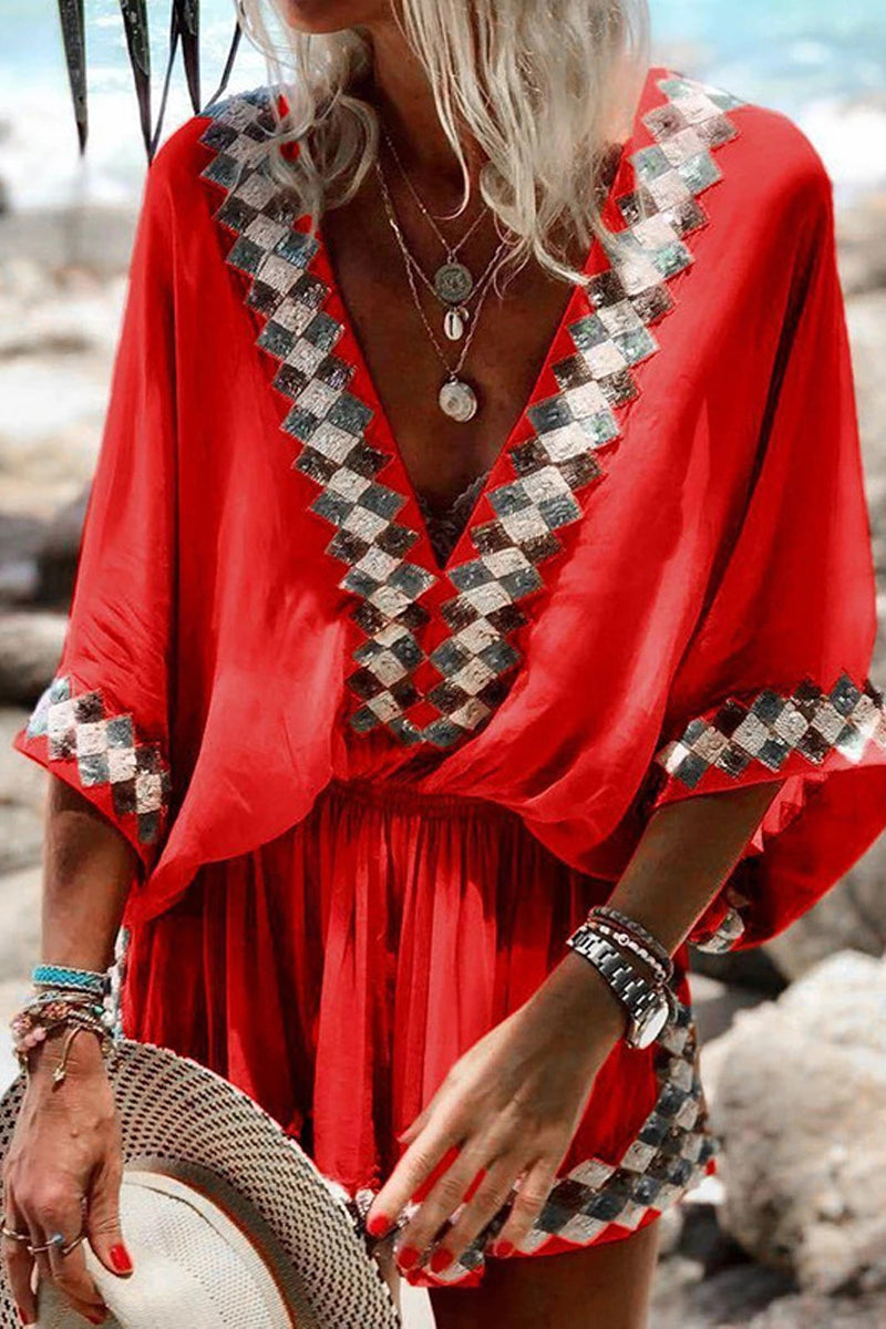 Dámské minišaty s plážovým potiskem Swing Bohemian