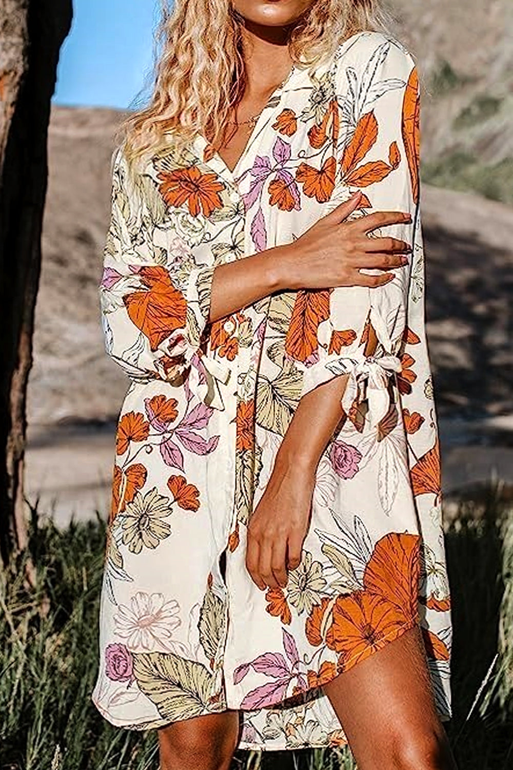 Dámský kardiganový top s potištěným 3/4 rukávem