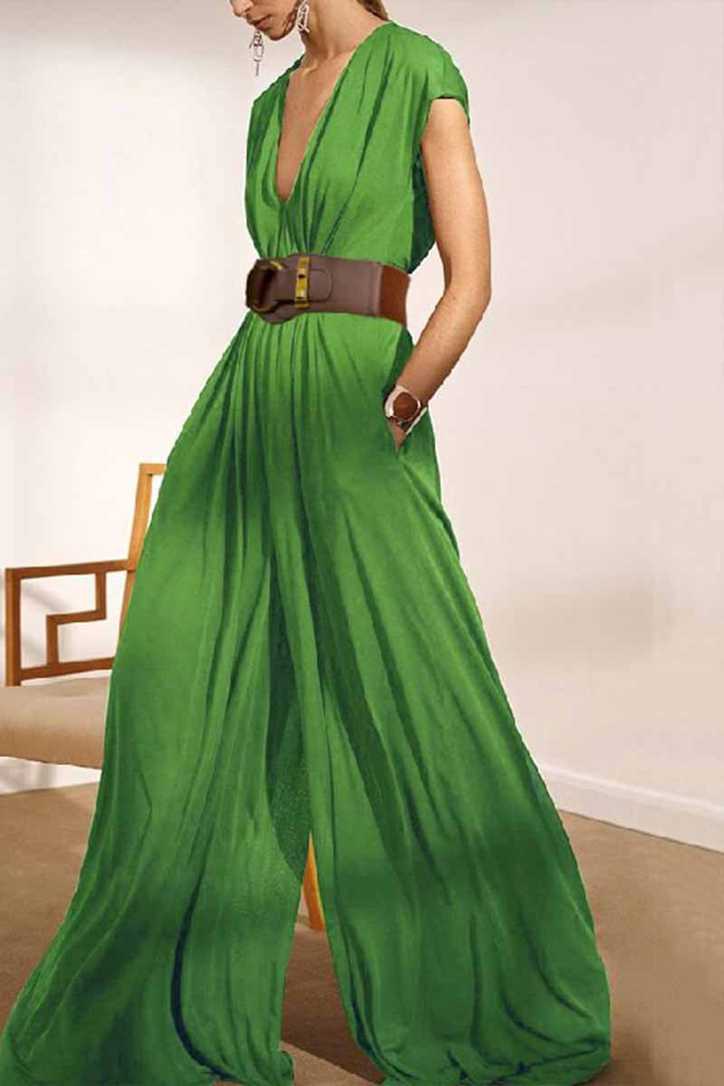 Dámský ležérní sexy elegantní overal s volnými rukávy větší velikosti