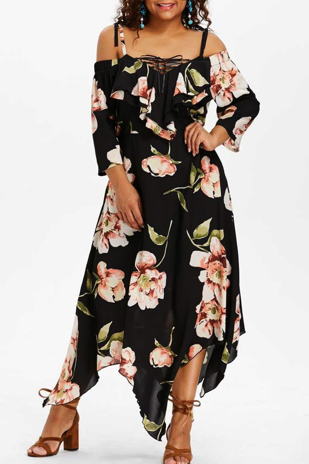 Dámské šaty s nepravidelným potiskem