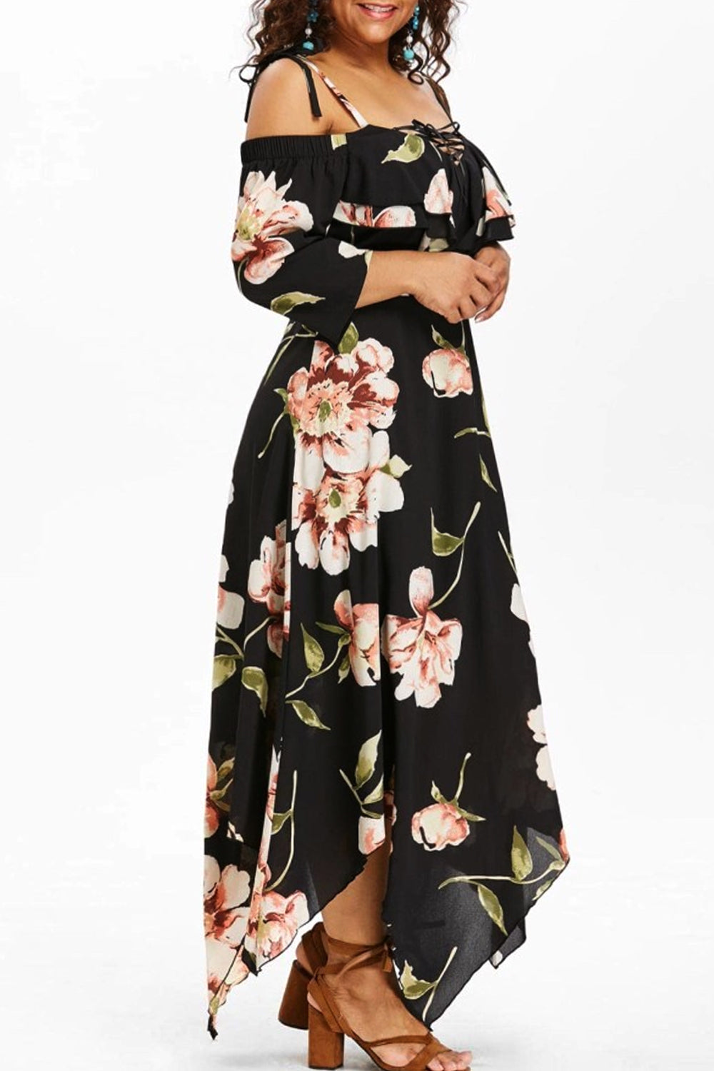 Dámské šaty s nepravidelným potiskem