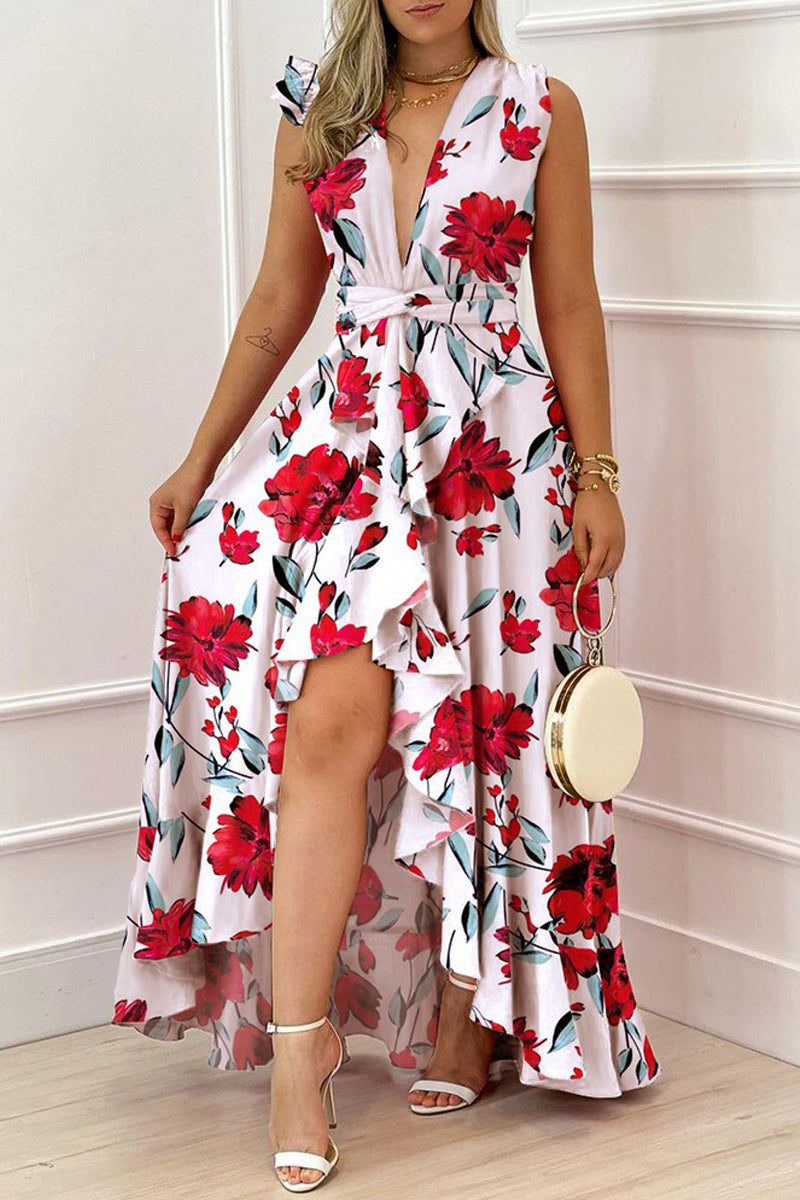 Sling Maxi šaty s vysokým pasem a límečkem bez rukávů