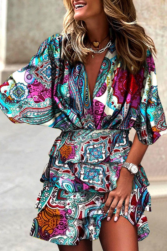 Dámské šaty Dolman s nepravidelným lemem a výstřihem do V