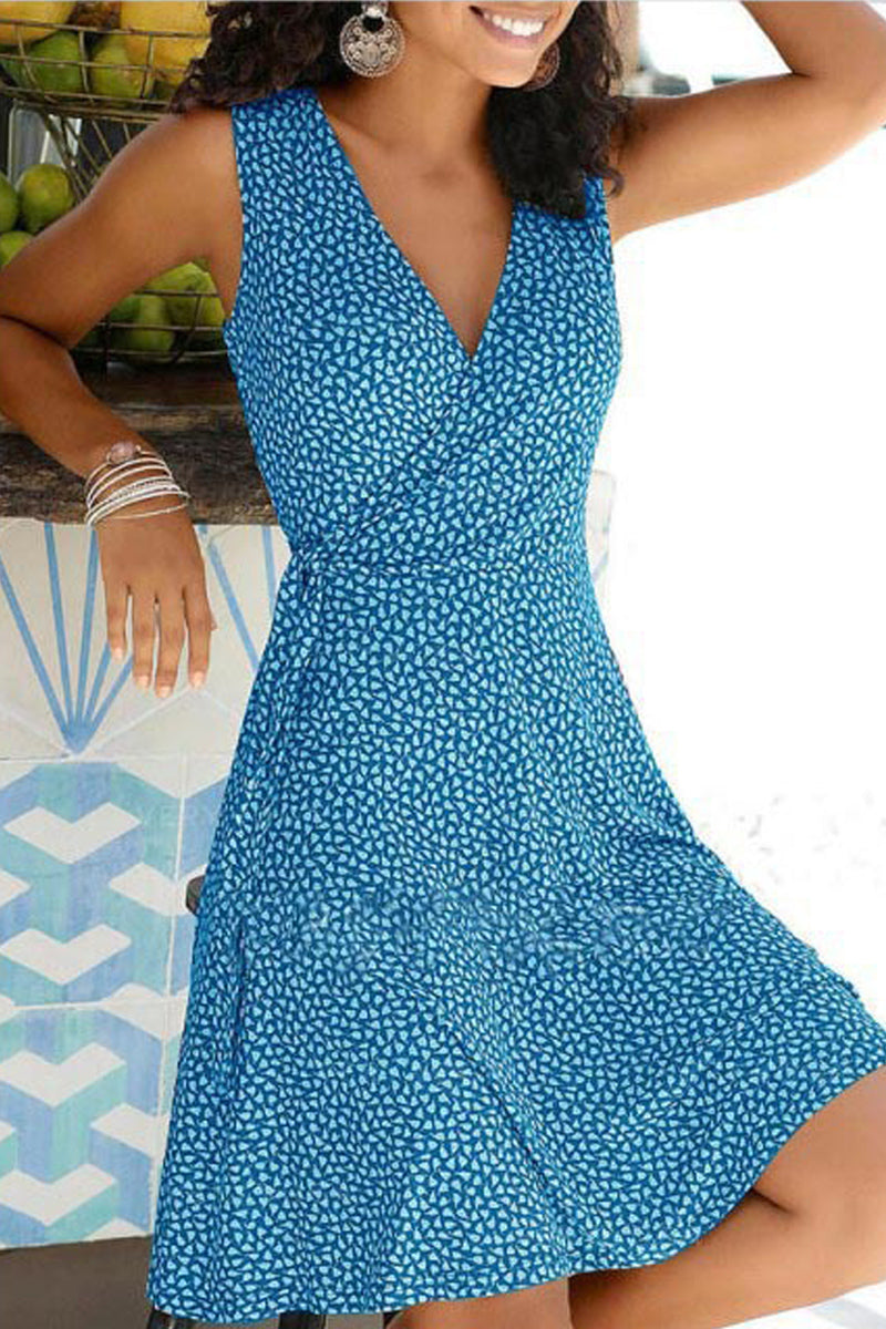 Dámské módní květinové páskové midi šaty