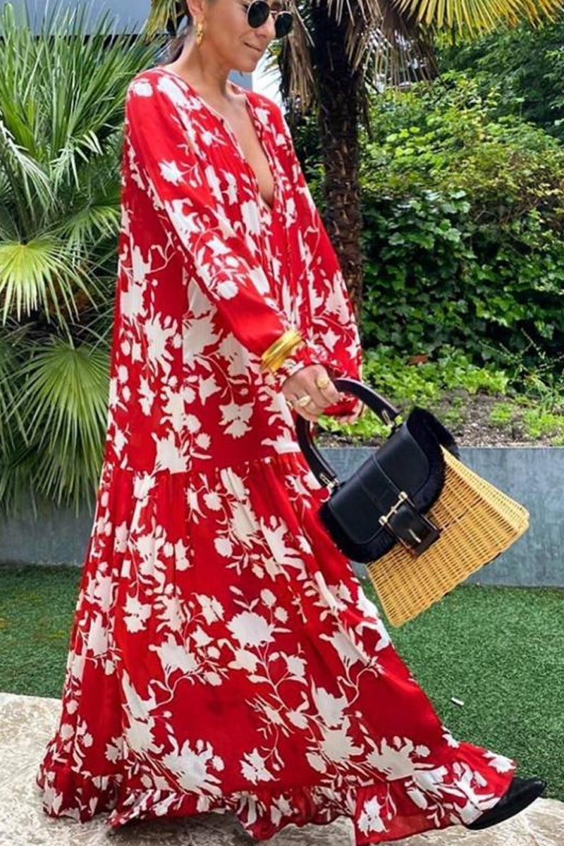 Dámské volné ležérní šifonové šaty Swing s potiskem