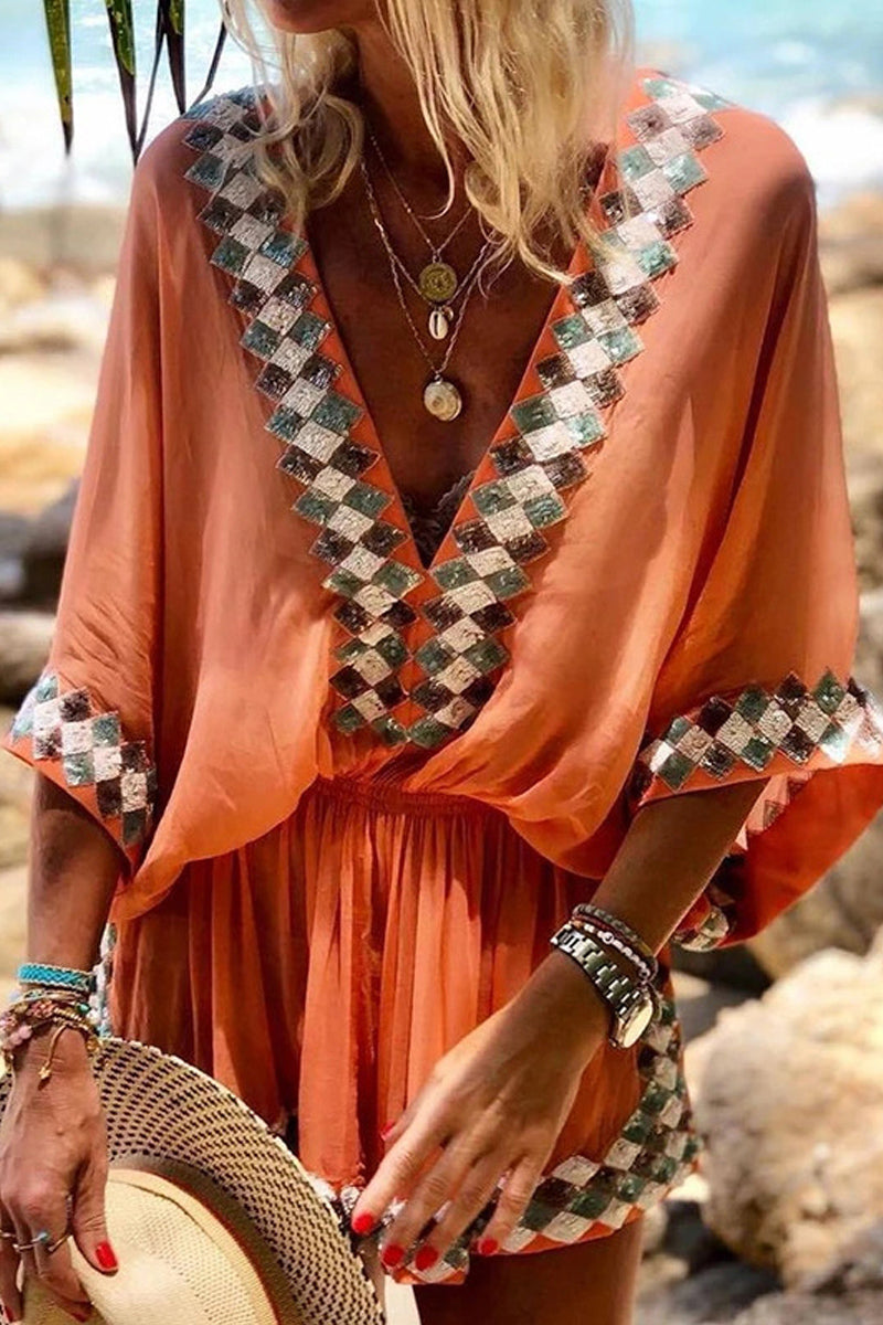 Dámské minišaty s plážovým potiskem Swing Bohemian