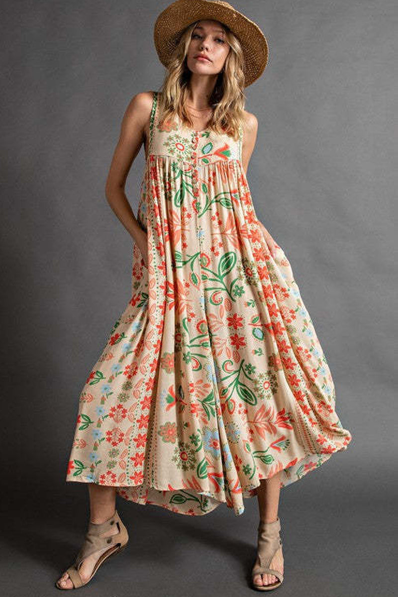 Dámský overal bez rukávů s vintage potiskem