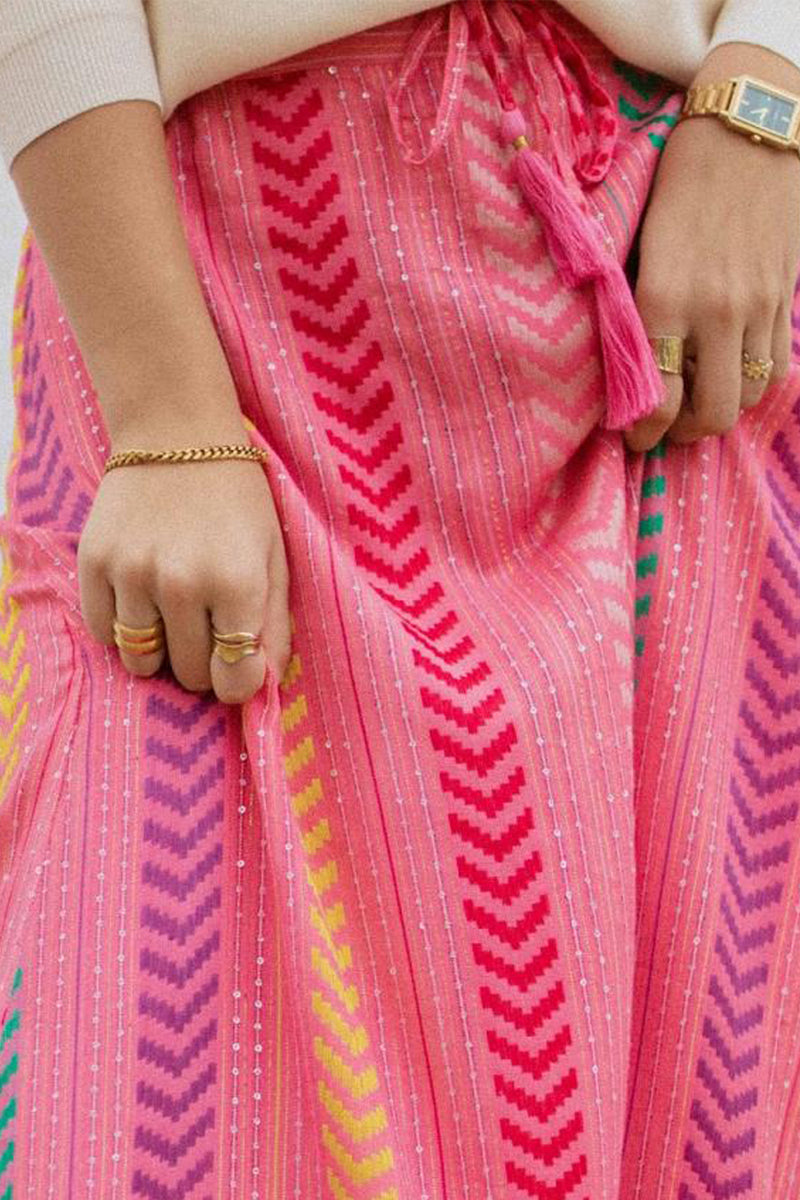 Dámské plážové ležérní šaty s elastickým pasem s etnickým potiskem