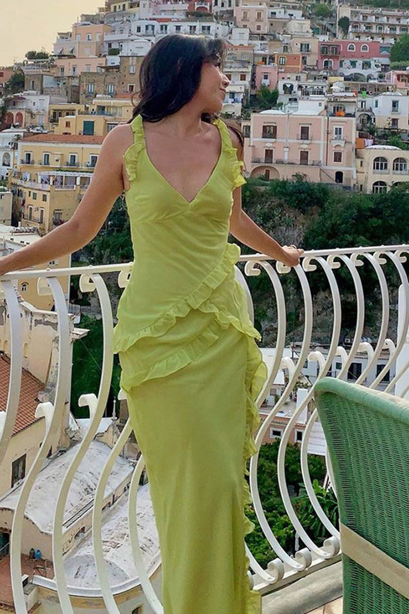 Dámské nepravidelné šaty se stuhou s výstřihem do V