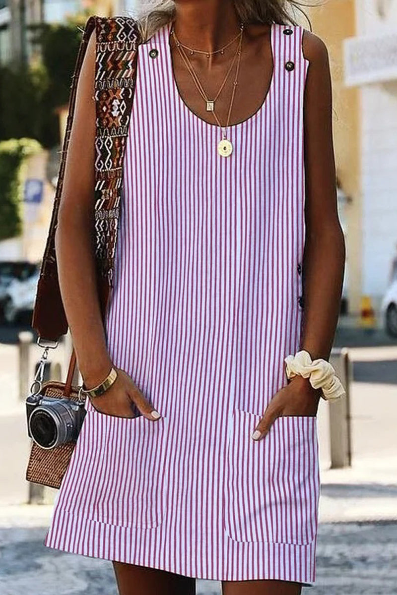 Dámské minišaty s proužkovaným páskem na pásku