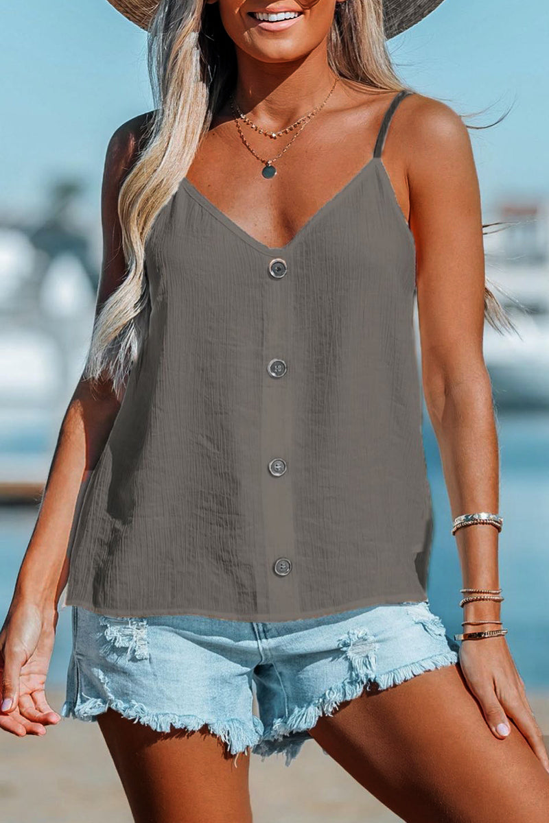 Dámské tričko s knoflíčkem a výstřihem do V s texturou