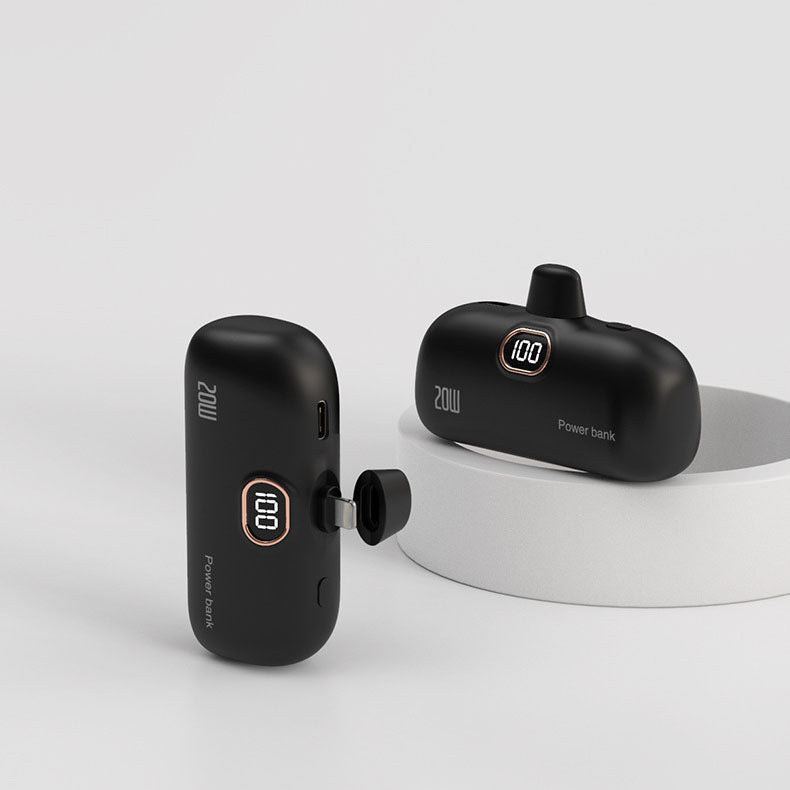 Přenosná bezdrátová power banka velikosti rtěnky 5000mAh